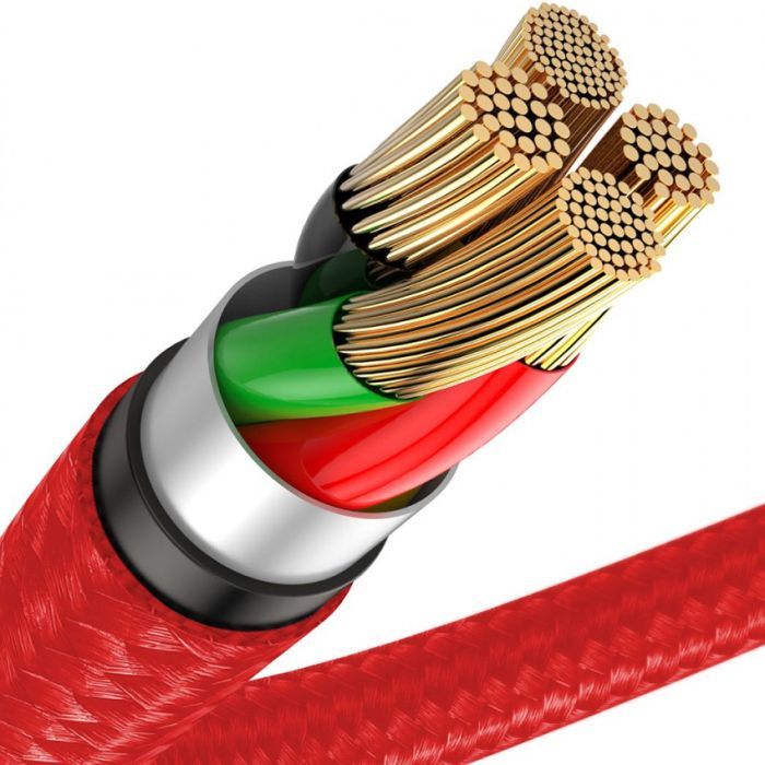 Дата кабель USB 2.0 AM to Lightning 1.0m 2.4A red Baseus (CALSP-B09) зображення 5