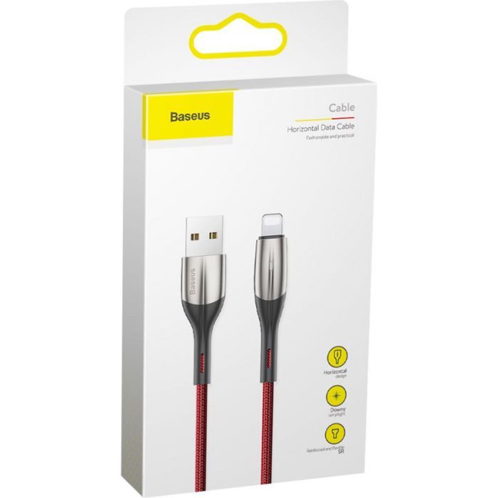 Дата кабель USB 2.0 AM to Lightning 1.0m 2.4A red Baseus (CALSP-B09) зображення 6