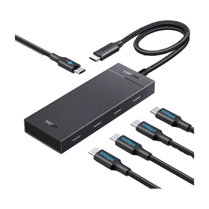 Концентратор Ugreen USB-C to 4xUSB-C 3.2 Gen2 10Gbps + PD CM806 black (55334)