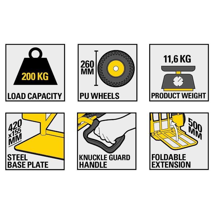 Візок вантажний Stanley до 200 кг, розмір платформи 42х15,5 см, вага 11,6 (SXWT-HT535) зображення 3