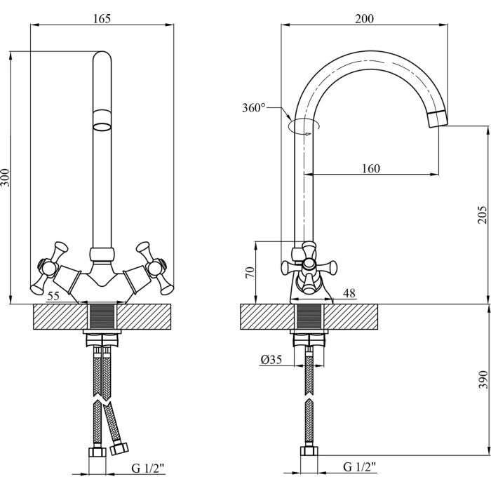 Змішувач Kroner Rhein-C034 (CV018616) зображення 7