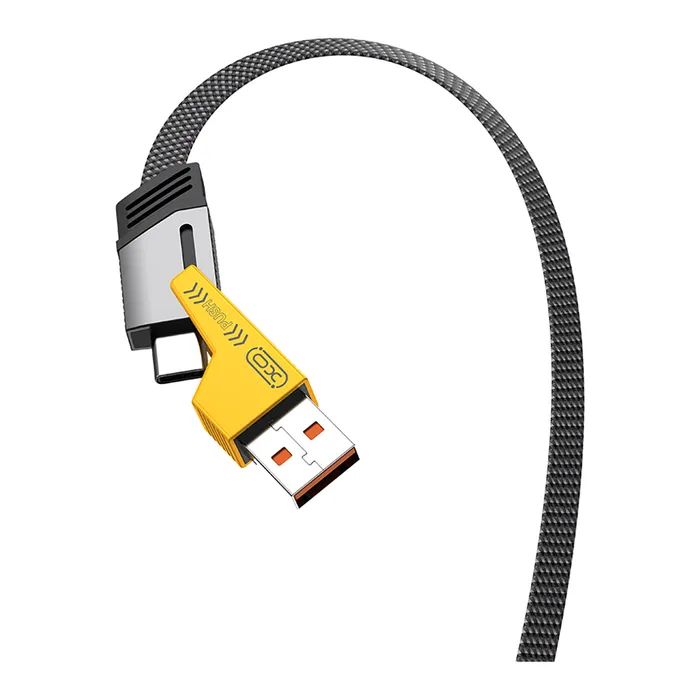 Дата кабель USB-C + USB A to USB-C + Lightning XO (NB283-CAI.gray) изображение 2