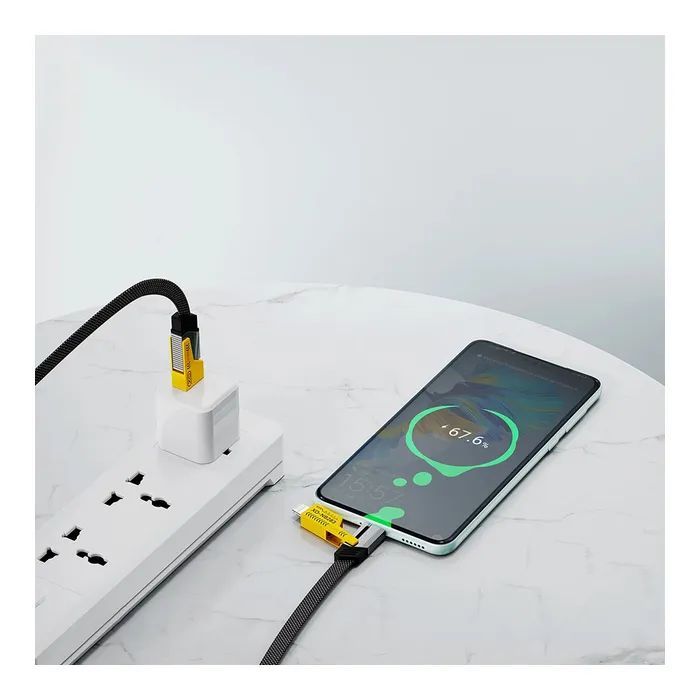 Дата кабель USB-C + USB A to USB-C + Lightning XO (NB283-CAI.gray) изображение 4