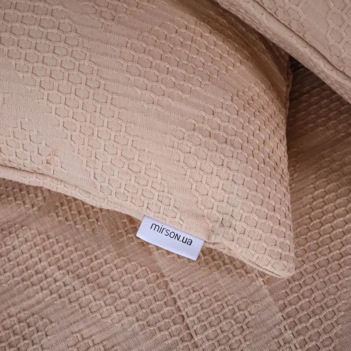 Постельное белье MirSon №20-01 Waffle Bej 175х210 двуспальный (2200011032603) изображение 2