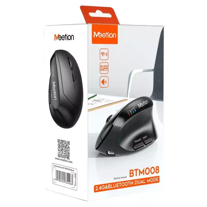 Мышка Meetion BTM008 Wireless/Bluetooth Black (MT-BTM008-A) изображение 2
