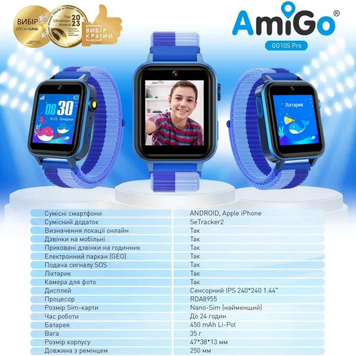 Смарт-часы Amigo GO10S Pro WIFI Рожевий Смарт-годинник для дітей (1182493) изображение 3
