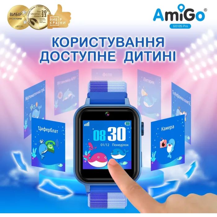Смарт-часы Amigo GO10S Pro WIFI Рожевий Смарт-годинник для дітей (1182493) изображение 4