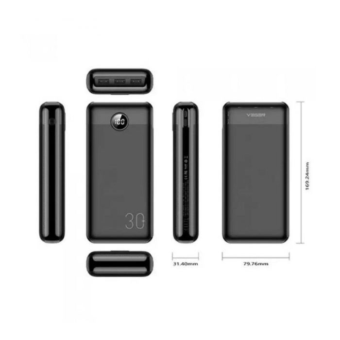 Батарея універсальна VEGER 30000mAh L30 20W PD QC LCD black (6970453554167) зображення 4