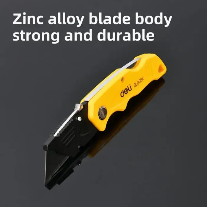 Нож канцелярский Deli 19 T, трапециевидное лезвие 19мм, черный (EDL006K) изображение 4