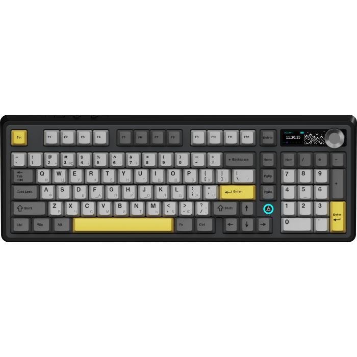 Клавиатура Ajazz AK980 V2 Gift Switch V2 Wireless/Bluetooth/USB UA Black/Grey/Yellow (AK980-V2-G-BGY) изображение 3