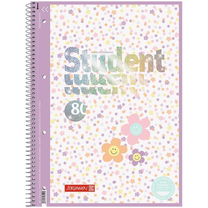 Книга записная Brunnen Колледж-блок А4 Premium Happy Hippie, линия 80 листов (10-679 27 422)