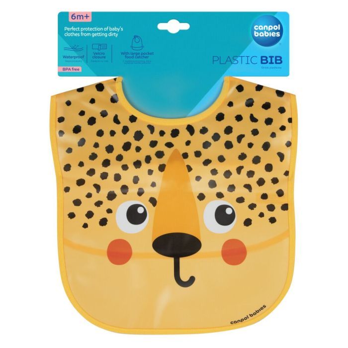 Нагрудничек Canpol babies Hello Little - гепард, пластмасовий з кишенькою (9/232_ora2) изображение 3