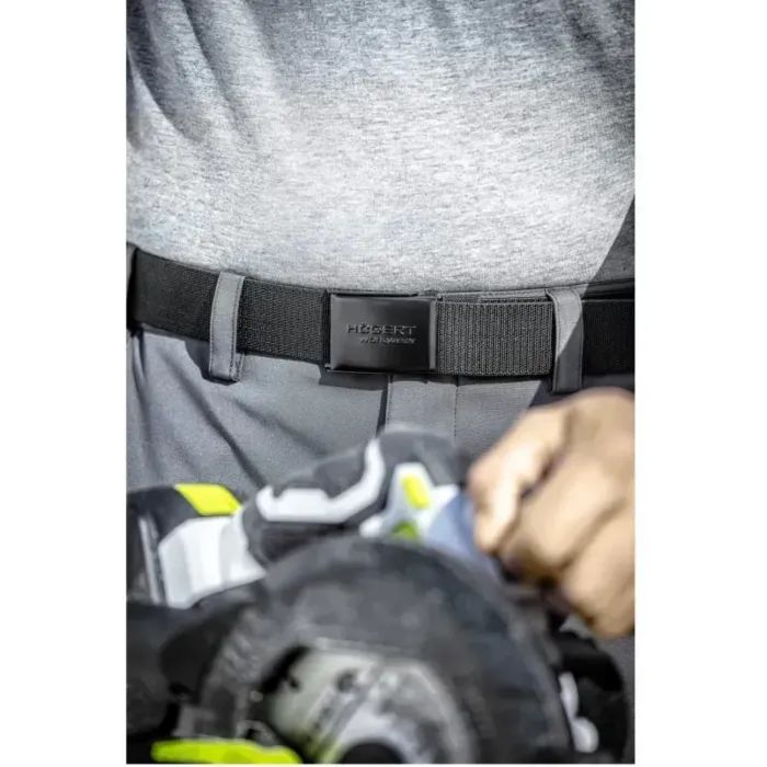 Поясной ремень Hoegert WESEL эластичный с металлической пряжкой черный, 130 см (HT5K463) изображение 2