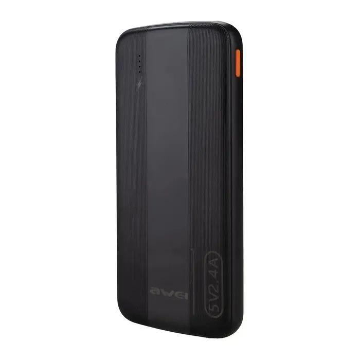 Батарея универсальная AWEI 10000mAh P20K, 12W, Black (6954284009744) изображение 2