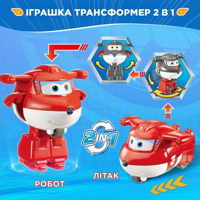 Фигурка Super Wings трансформер Transform-a-Bots Джетт (Jett) (EU780010) изображение 4