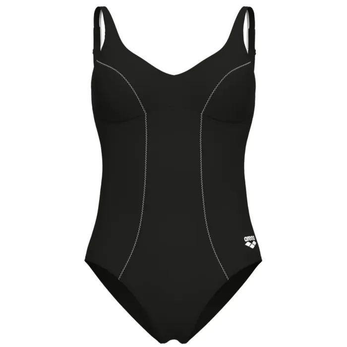 Купальник Arena Clip Back Swimsuit Solid B 010651-510 чорний, білий 38 (3468337746331) изображение 7