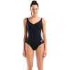 Купальник Arena Clip Back Swimsuit Solid B 010651-510 чорний, білий 42 (3468337746355)
