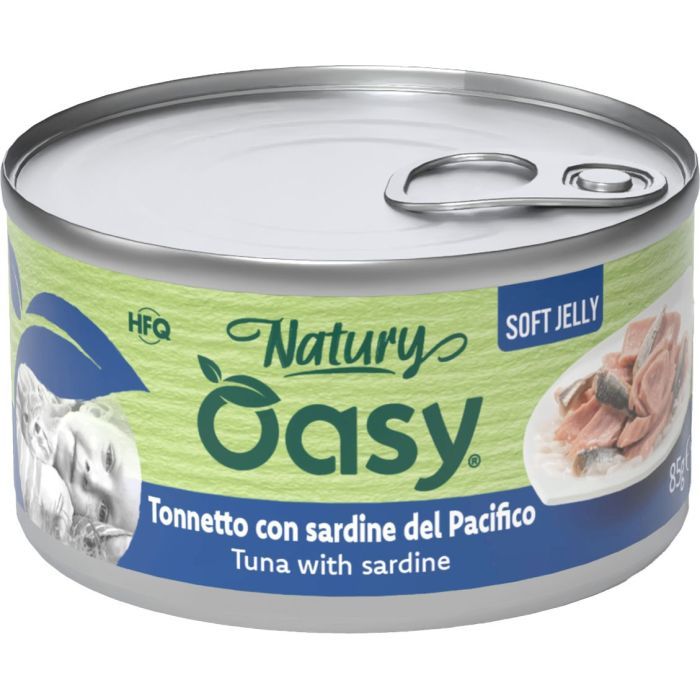 Консерви для котів OASY Wet Natury з тунцем та сардинами 85 г (8054329513132)