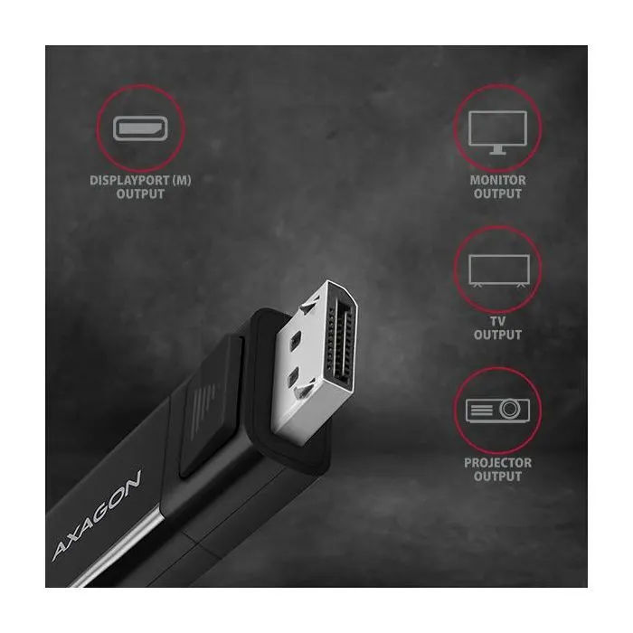 Кабель мультимедійний USB-C to DisplayPort M 1.8m 4K60Hz black AXAGON (RVC-DPC) зображення 3