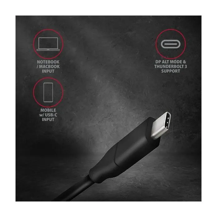 Кабель мультимедійний USB-C to DisplayPort M 1.8m 4K60Hz black AXAGON (RVC-DPC) зображення 4