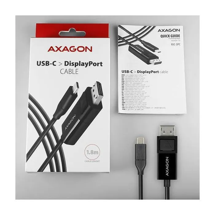 Кабель мультимедійний USB-C to DisplayPort M 1.8m 4K60Hz black AXAGON (RVC-DPC) зображення 9