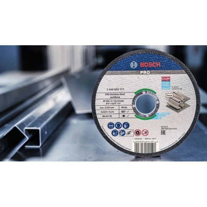 Круг відрізний Bosch Professional, для нержавіючої сталі та металу, 125×1×22.23 mm (2.608.603.171) зображення 8