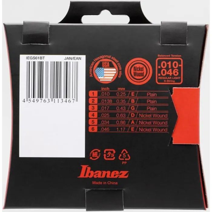 Струны для гитары Ibanez IEGS61BT Electric Guitars Strings 10-46 (301872) изображение 2