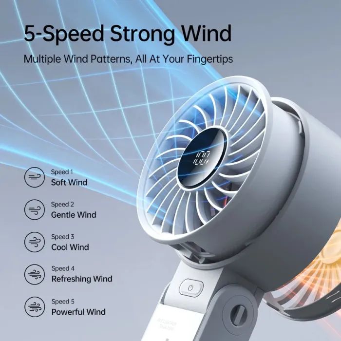 Вентилятор Jisulife Handheld Fan 7 black зображення 7