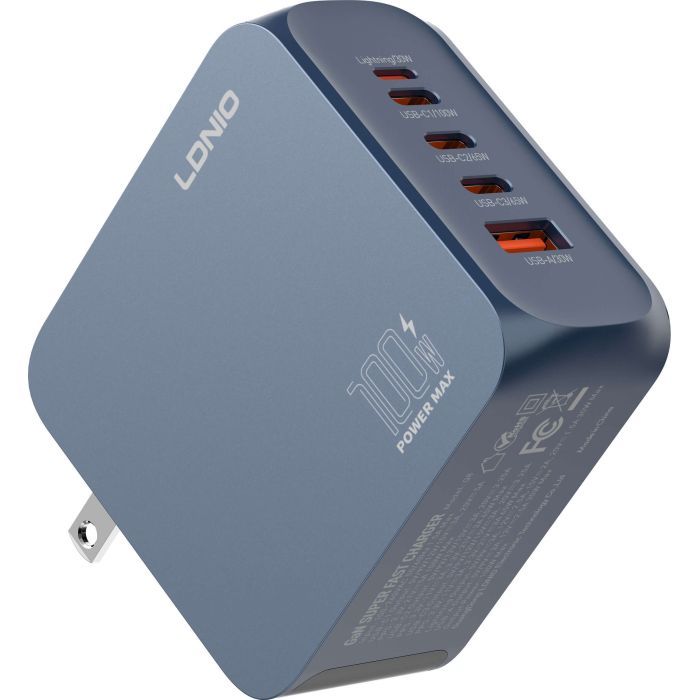 Зарядное устройство LDNIO 3xUSB-C PD100W + 1xLightning + 1xUSB GaN (Q8) изображение 3