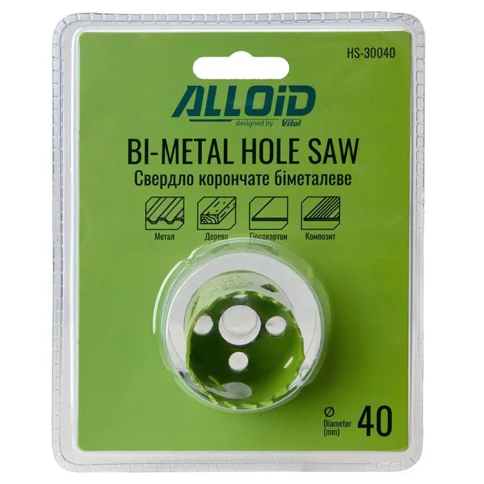 Коронка Alloid біметалева, 40мм (HS-30040) зображення 3