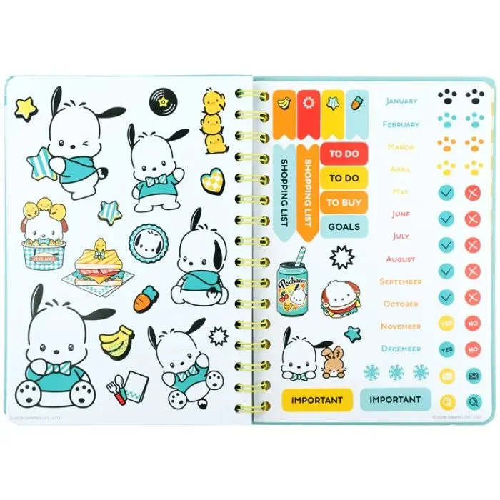 Тижневик Kite дитячий на спіралі Pochacco, тверда обкладинка (PC26-438) зображення 10