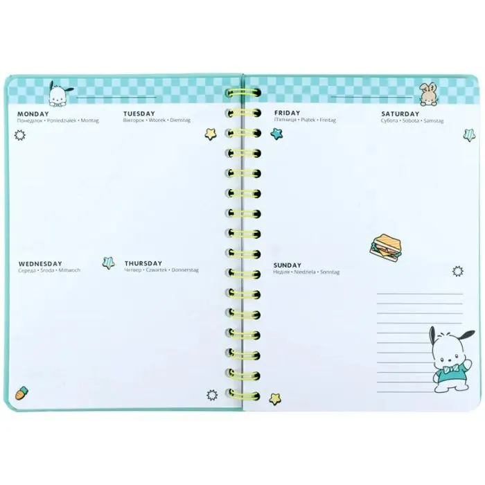 Тижневик Kite дитячий на спіралі Pochacco, тверда обкладинка (PC26-438) зображення 5
