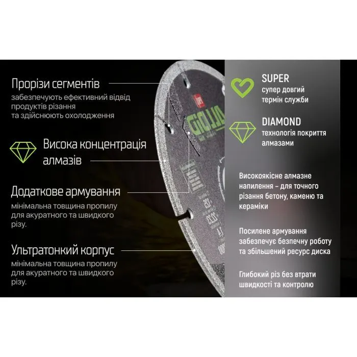 Круг отрезной Alloid Pro, алмазный, сегментный, ультратонкий, 230мм (DS-22230) изображение 7