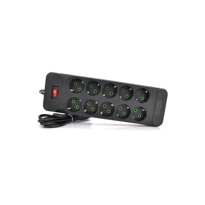 Сетевой фильтр питания Meilepai F35, 10 роз EU 2м, Black (F35-Black) изображение 2