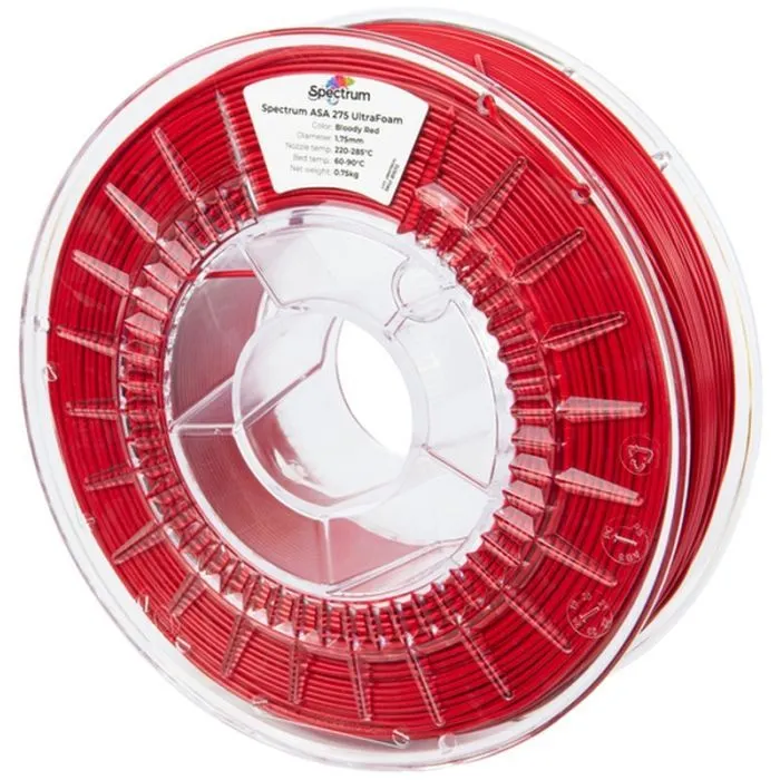 Пластик для 3D-принтера Spectrum LW-ASA UltraFoam 1.75mm 0.75kg Red, Bloody (81572)