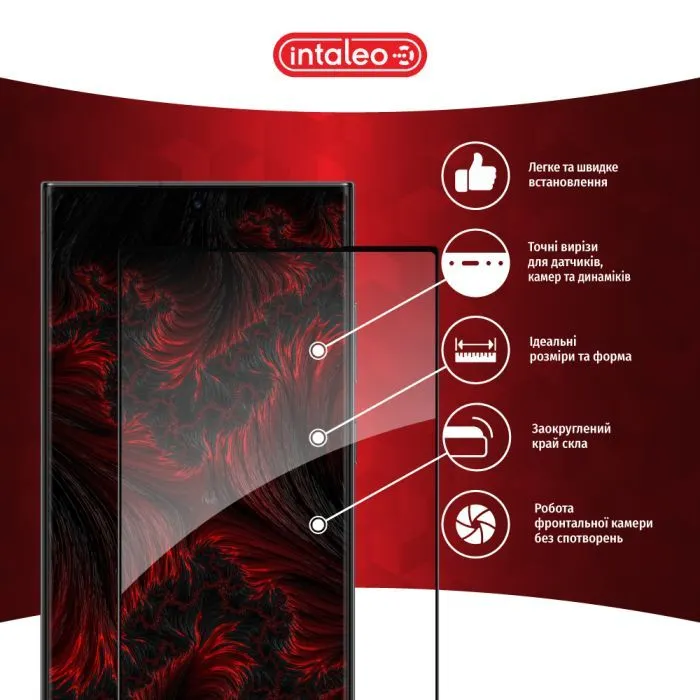 Скло захисне Intaleo Full Glue 3D Glass Samsung S23 Ultra Black (1283126576492) зображення 3