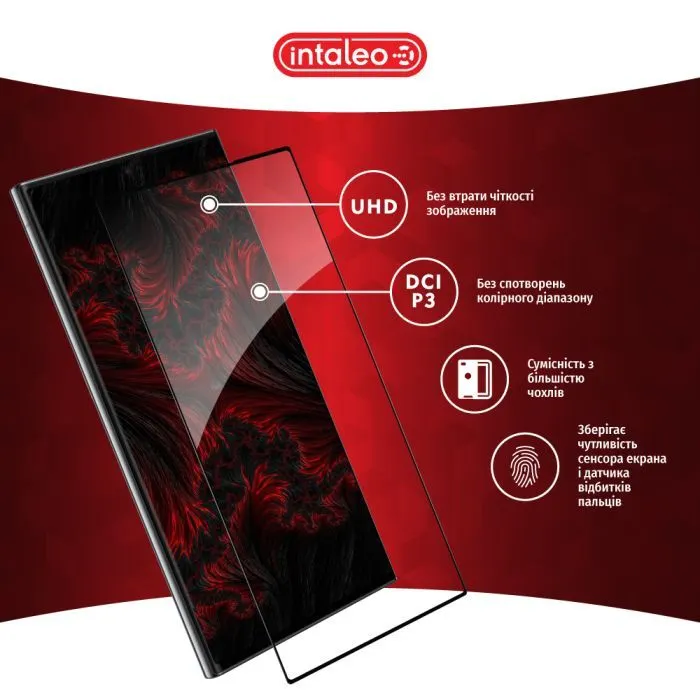 Скло захисне Intaleo Full Glue 3D Glass Samsung S23 Ultra Black (1283126576492) зображення 4
