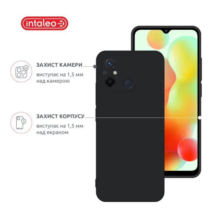 Чохол до мобільного телефона Intaleo Silicone Xiaomi Redmi 12C Black (1283126600678) зображення 3