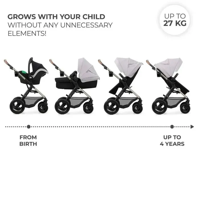Коляска Kinderkraft 3 в 1 Moov 2 Air Moonlight Grey (KSMOOV02GRY0000) (5902533925766) зображення 4