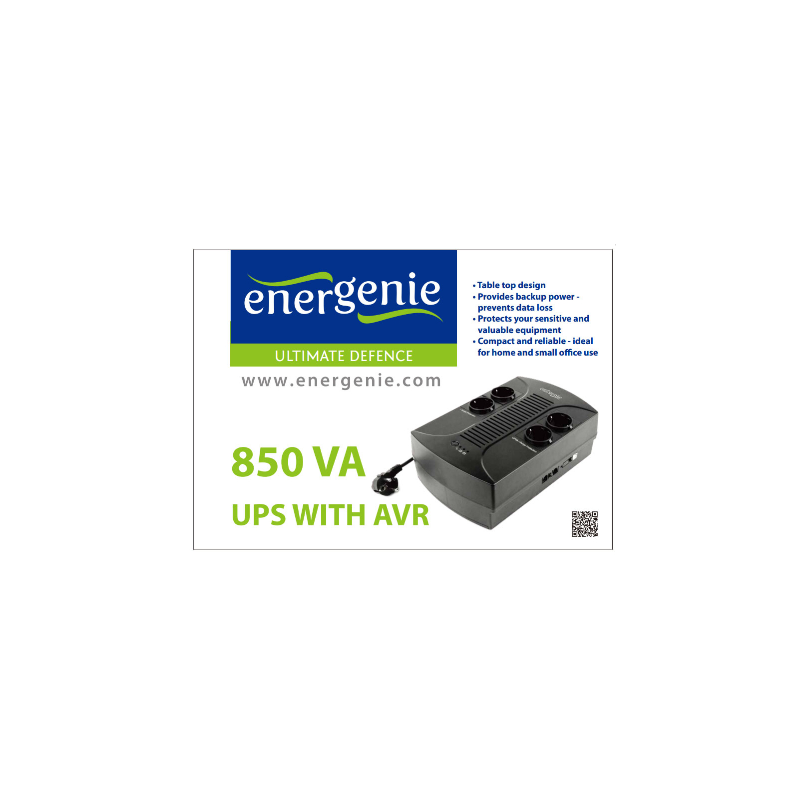 Пристрій безперебійного живлення EnerGenie EG-UPS-002 850VA, (EG-UPS-002) зображення 3