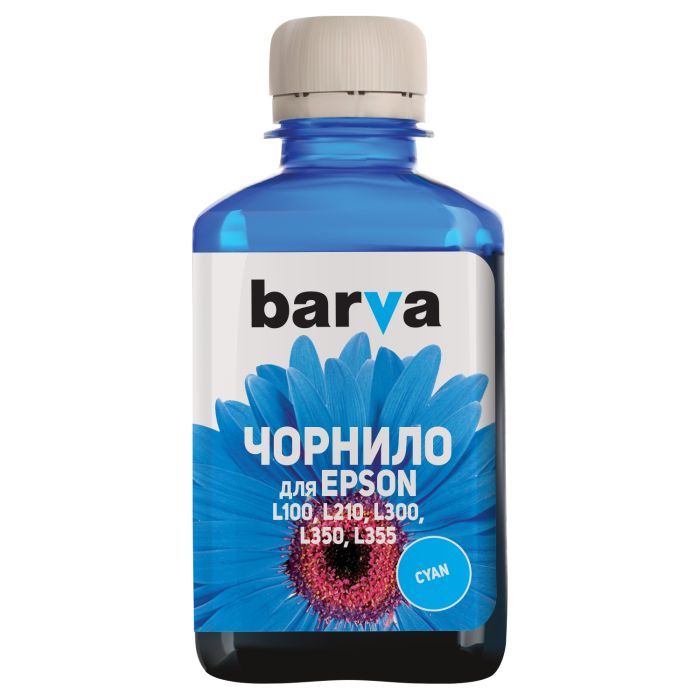 Чернила Barva Epson L100/L210/L300/L350/L355 Cyan 10x100мл ServicePack (E-L100C-1SP)