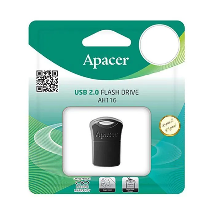 USB флеш накопитель Apacer 32GB AH116 Black USB 2.0 (AP32GAH116B-1) изображение 3