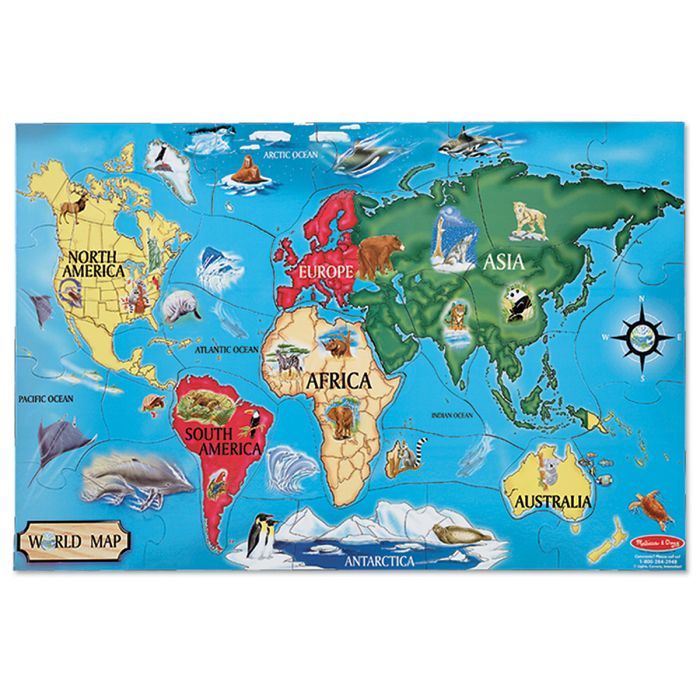 Пазл Melissa&Doug Карта Мира 33 элемента (MD10446) зображення 2