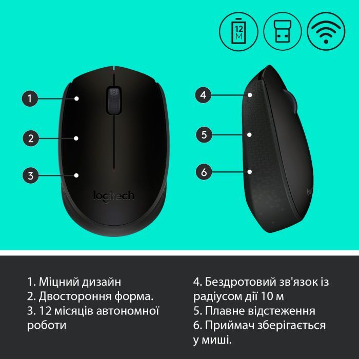 Мышка Logitech M171 White (910-006867) изображение 7