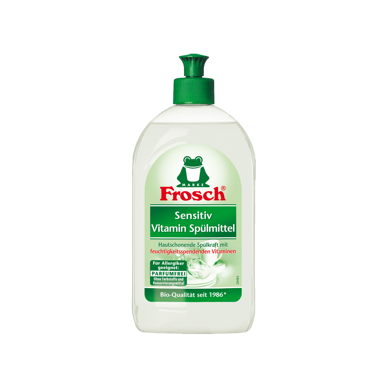 Засіб для ручного миття посуду Frosch Sensitiv Vitamin 500 мл (9001531181597) зображення 2
