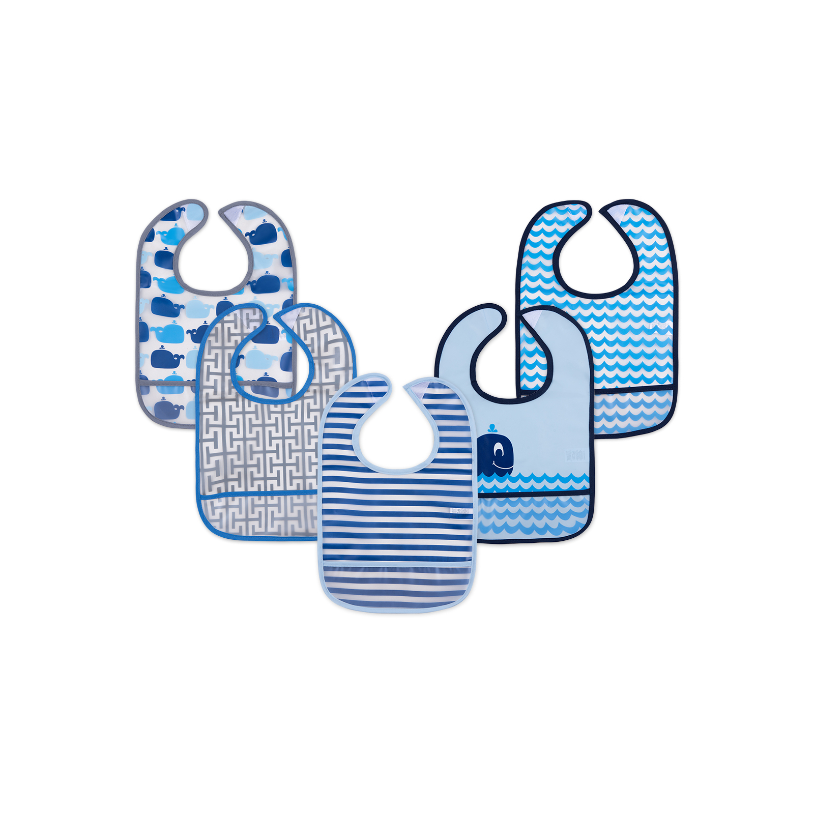 Слинявчик Luvable Friends 5 шт з візерунками, блакитний (2208 M)