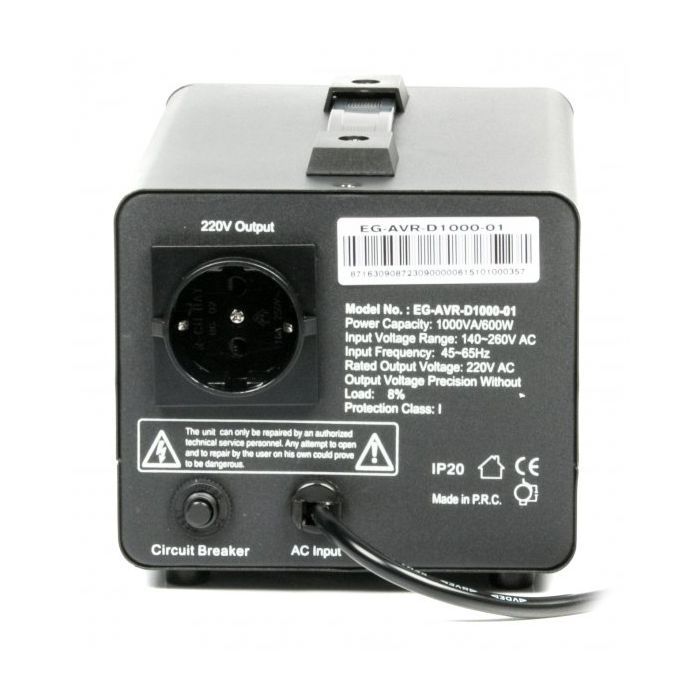 Стабілізатор EnerGenie EG-AVR-D1000-01, 600Вт (EG-AVR-D1000-01) зображення 2