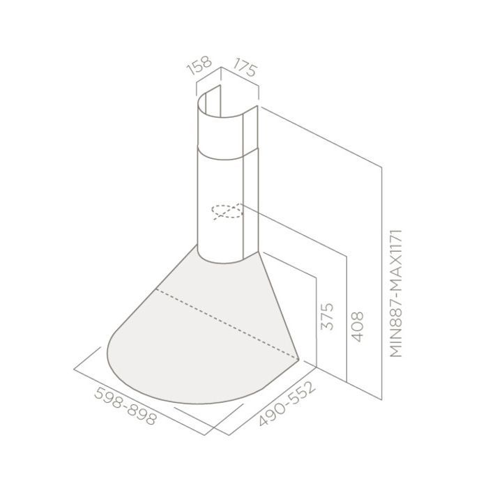 Витяжка кухонна Elica TONDA IX F/60 зображення 2