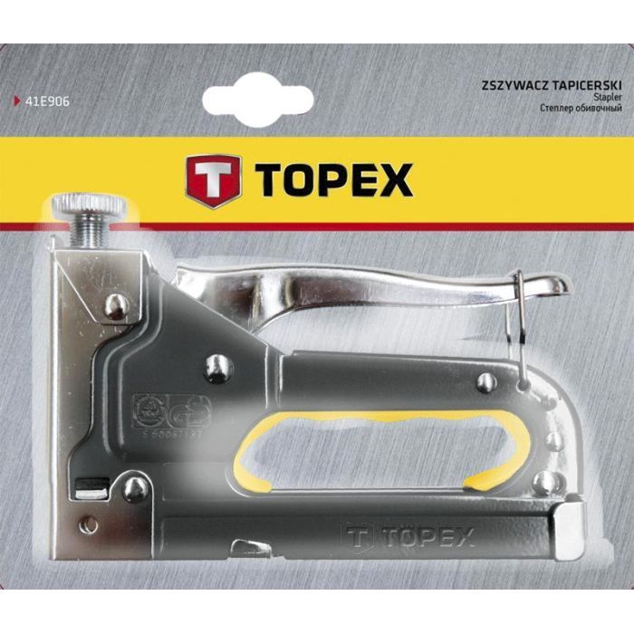 Степлер будівельний Topex 6-14 мм, скобы J (41E905) зображення 2