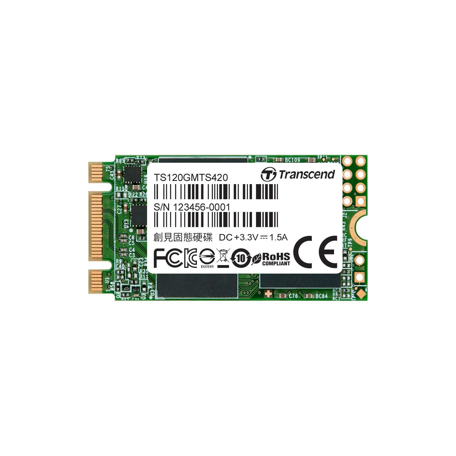 Накопитель SSD M.2 2242 120GB Transcend (TS120GMTS420S)